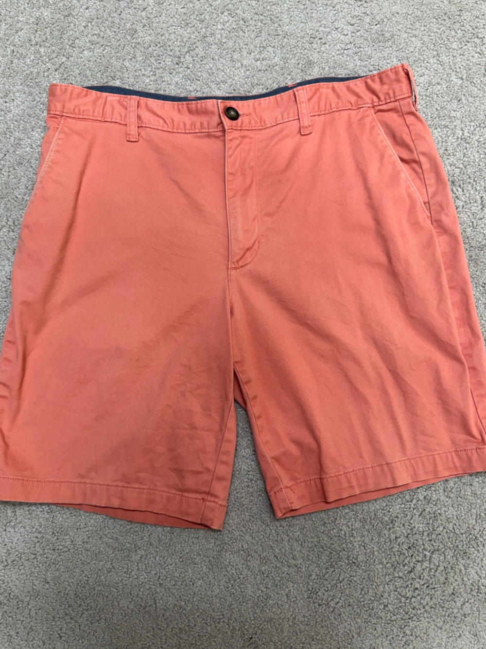 George Coral Flat-Front Cotton Shorts